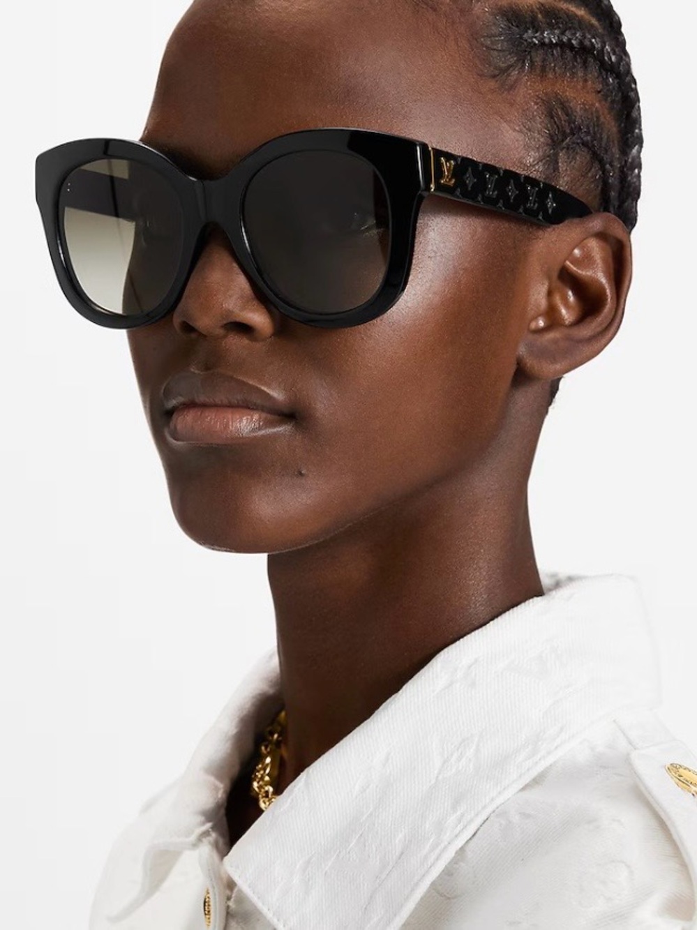 LOUIS VUITTON Empreinte Light Round Sunglasses Black Z1879E NEW + BOX + SHOPPER